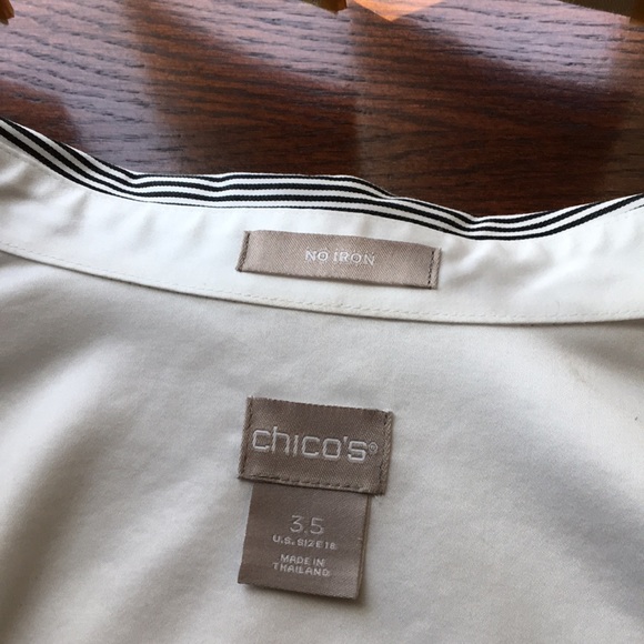 Chico’s EUC Caroline Striped Sateen No-Iron Blouse - Picture 6 of 6